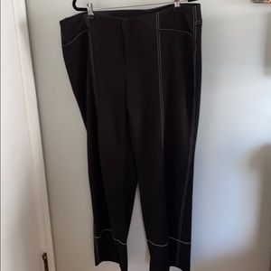 INC black slacks with white contrast stitching